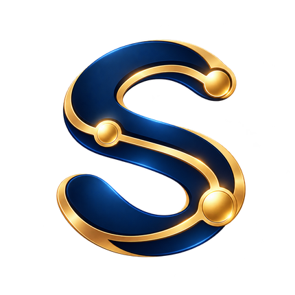 Emblema oficial Suzanne, azul e dourado